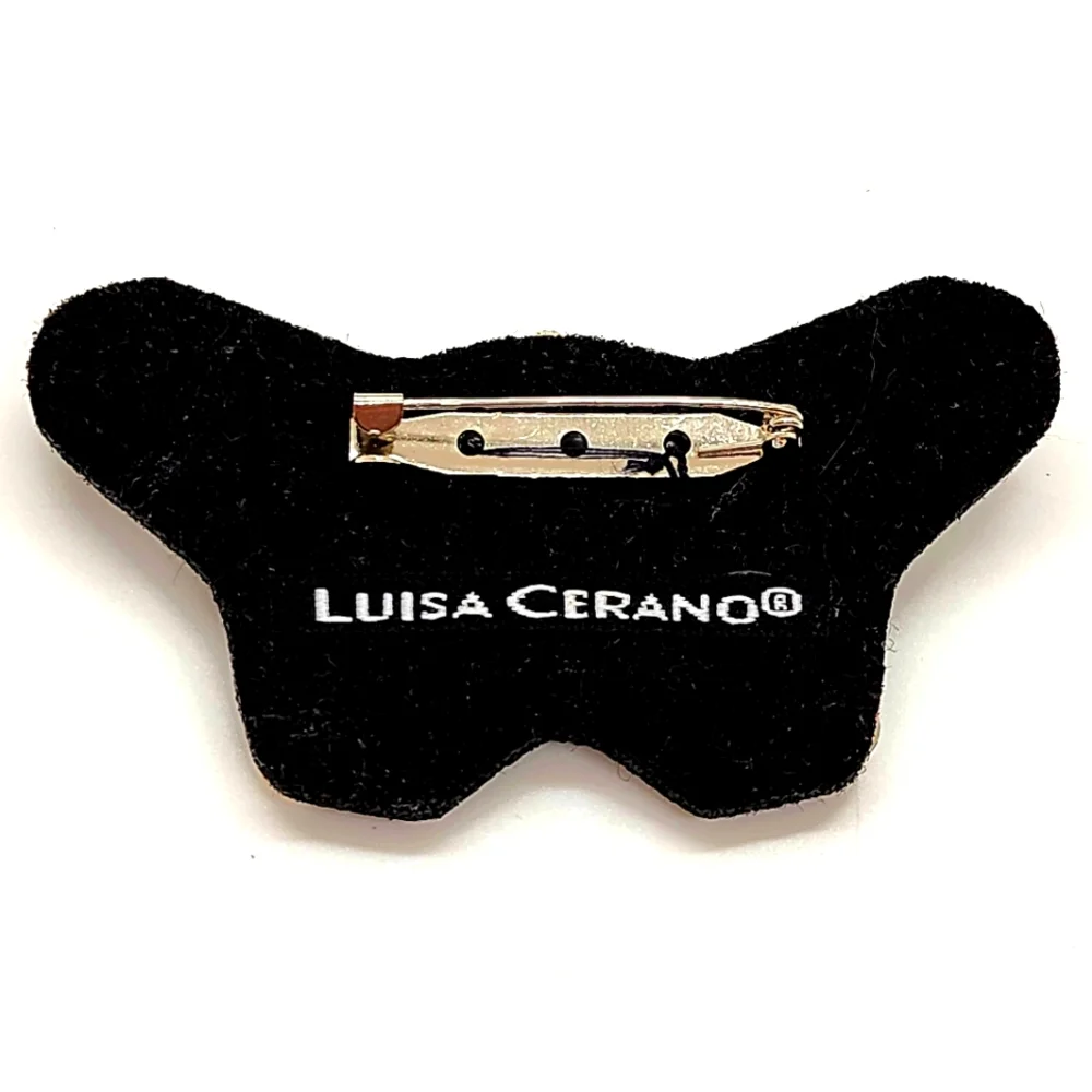 Luisa Cerano Mirror Felt Butterfly Brooch